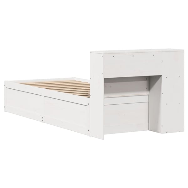 vidaXL Sengeramme uten madrass hvit 75x190 cm heltre furu