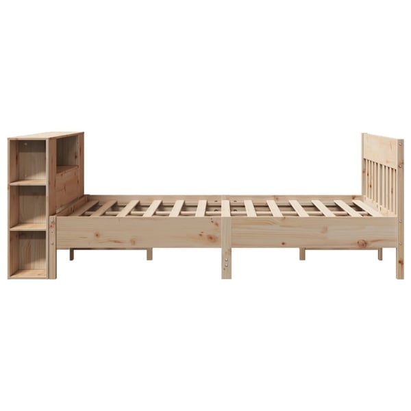 vidaXL seng med reol uden madras 135x190 cm massivt fyrretræ
