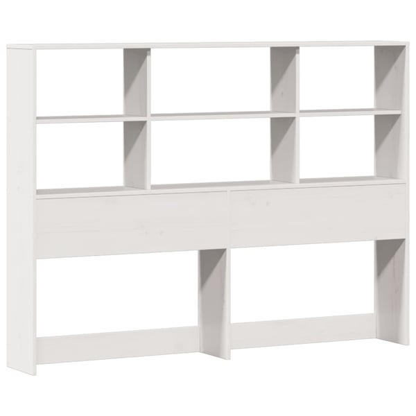 vidaXL Seng med bokhylle uten madrass hvit 140x190 cm heltre furu