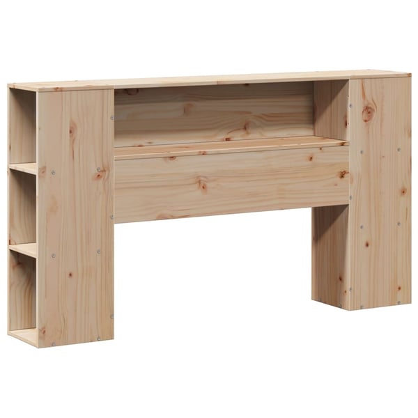 vidaXL Seng med bokhylle uten madrass 135x190 cm heltre furu