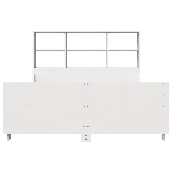 vidaXL Seng med bokhylle uten madrass hvit 140x200 cm heltre