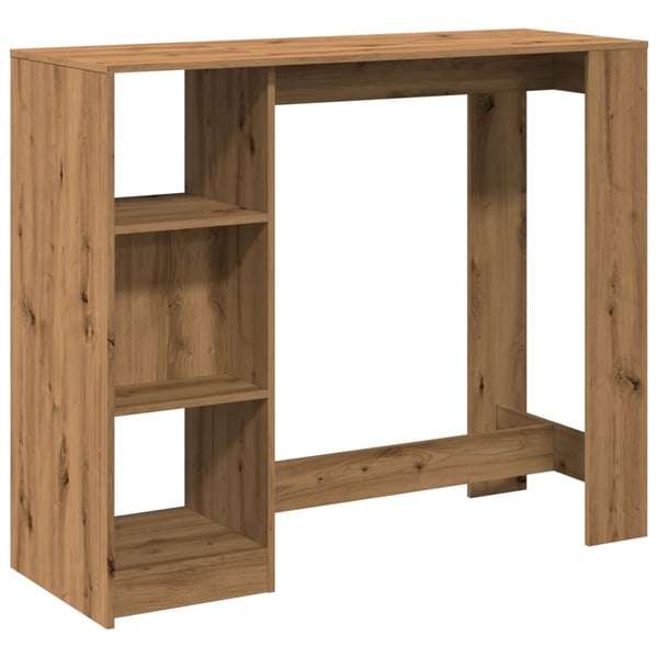 vidaXL Barbord med hylle artisan eik 124x46x103,5 cm konstruert tre