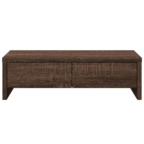 vidaXL Skjermstativ med skuffer brun eik 50x27x15 cm konstruert tre