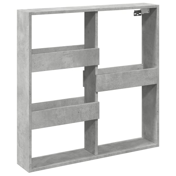 vidaXL Veggskap betonggrå 80x15x80 cm konstruert tre