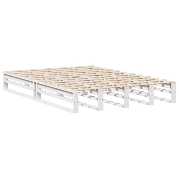 vidaXL Seng med bokhylle uten madrass hvit 140x190 cm heltre