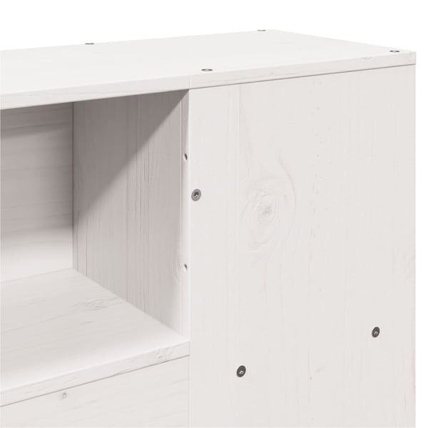 vidaXL Seng med bokhylle uten madrass hvit 150x200 cm heltre furu