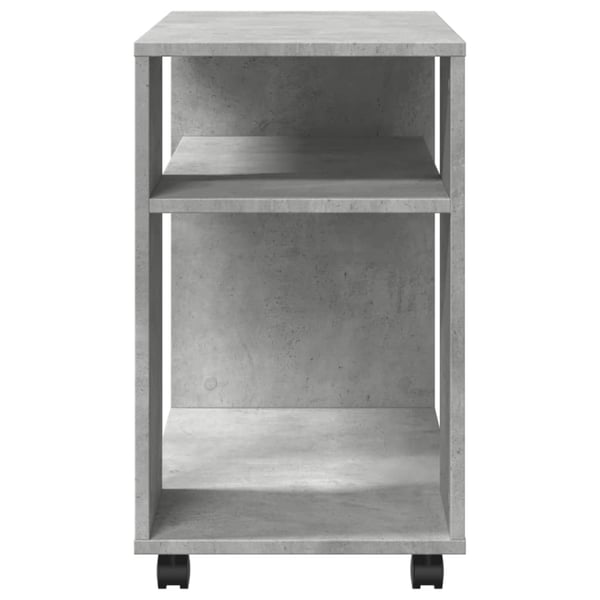 vidaXL Sidebord med hjul betonggrå 70x35x60 cm konstruert tre