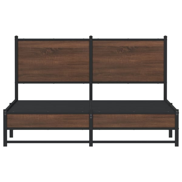 vidaXL Sengeramme i metall uten madrass brun eik 140x200 cm