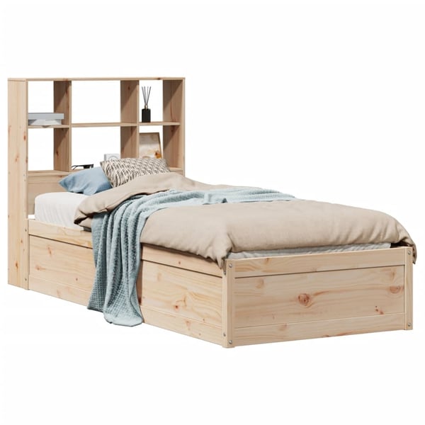 vidaXL Sängram utan madrass 90x190 cm massiv furu