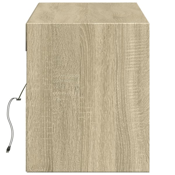 vidaXL Vegghengt TV-benk med LED sonoma eik 140x31x38 cm