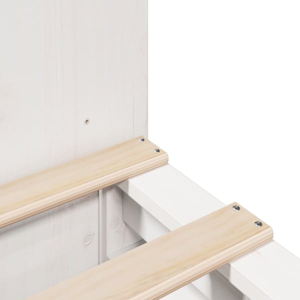 vidaXL Seng med bokhylle uten madrass hvit 160x200 cm heltre