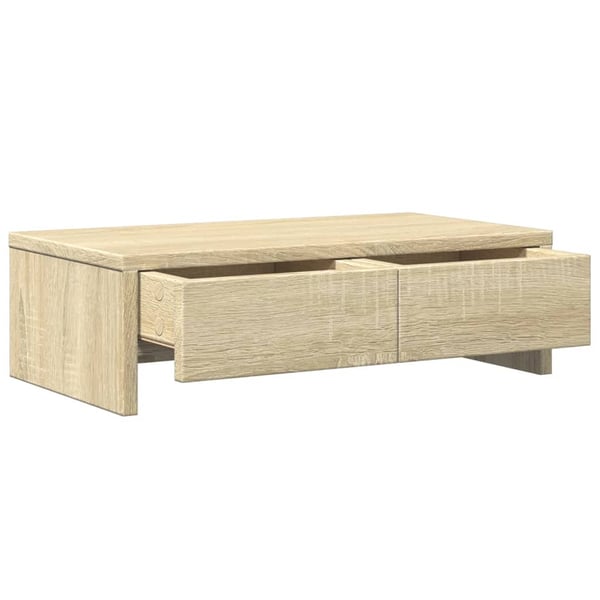 vidaXL skærmholder med skuffer 50x27x15 cm konstrueret træ sonoma-eg