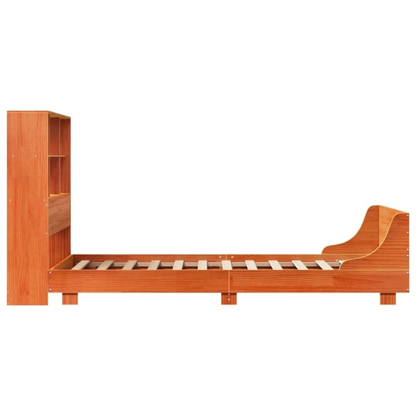 vidaXL Sengeramme uten madrass voksbrun 100x200 cm heltre furu
