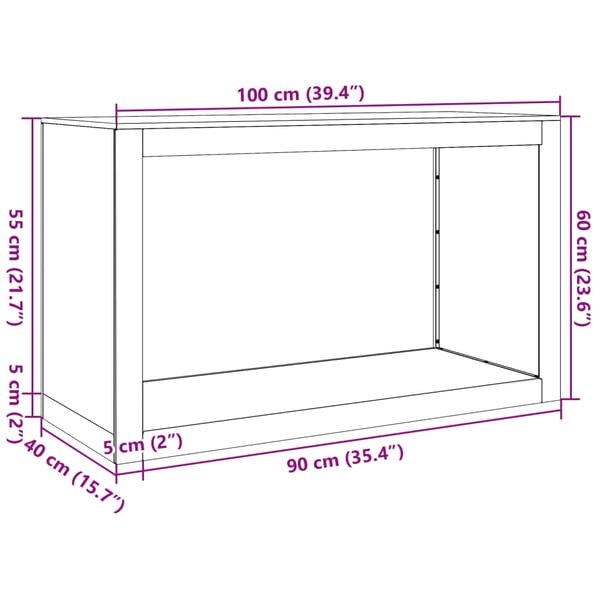 vidaXL Vedstativ svart 100x40x60 cm stål