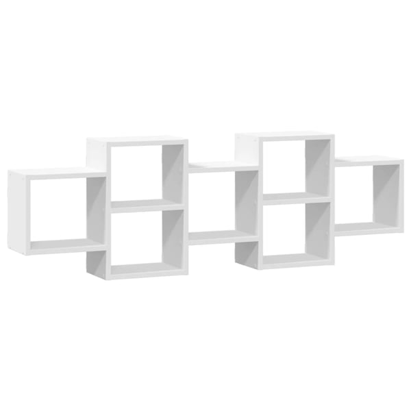 vidaXL Vegghylle hvit 129x18x42 cm konstruert tre