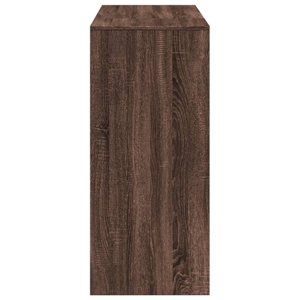 vidaXL Barbord med hylle brun eik 124x46x103,5 cm konstruert tre