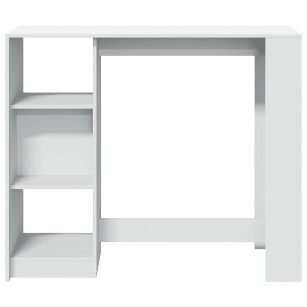 vidaXL Barbord med hylle hvit 124x46x103,5 cm sponplate