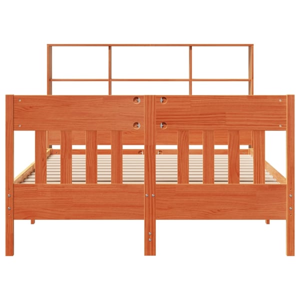vidaXL Sengeramme uten madrass voksbrun 120x190 cm heltre furu