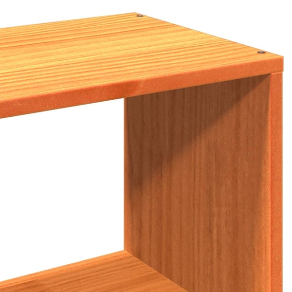 vidaXL Seng med bokhylle uten madrass voksbrun 75x190 cm heltre