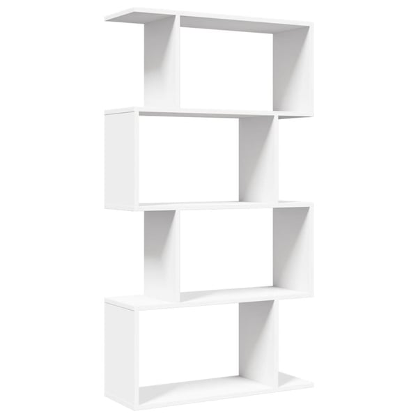 vidaXL Romdeler bokhylle 4-etasjers hvit 70x24x129 cm konstruert tre