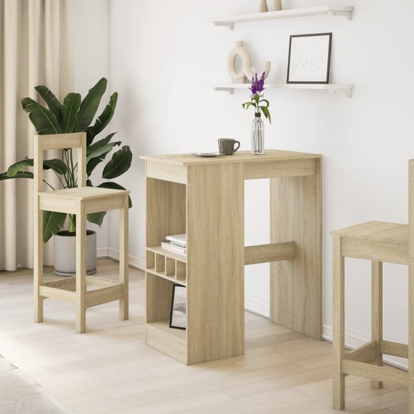 vidaXL Barbord med stativer sonoma eik 90x47,5x103,5 cm konstruert tre
