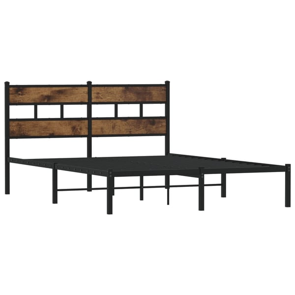 vidaXL Sengeramme i metall uten madrass røkt eik 140x200 cm