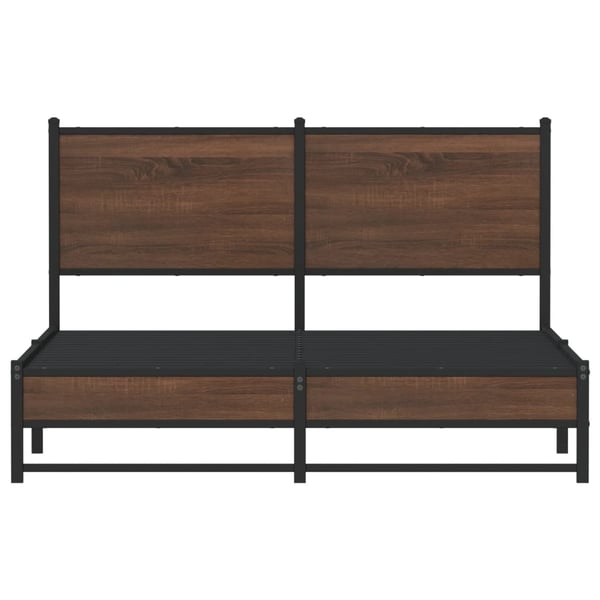 vidaXL Sengeramme i metall uten madrass brun eik 140x190 cm