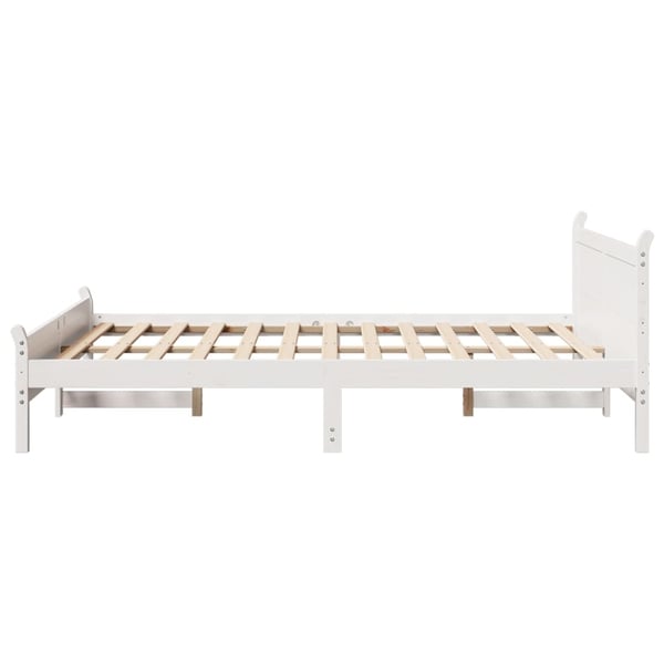 vidaXL Sengeramme uten madrass hvit 150x200 cm heltre furu
