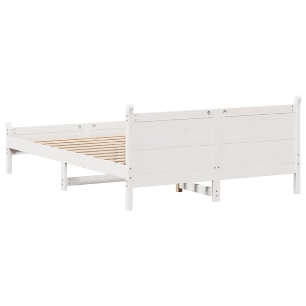 vidaXL Sengeramme uten madrass hvit 150x200 cm heltre furu