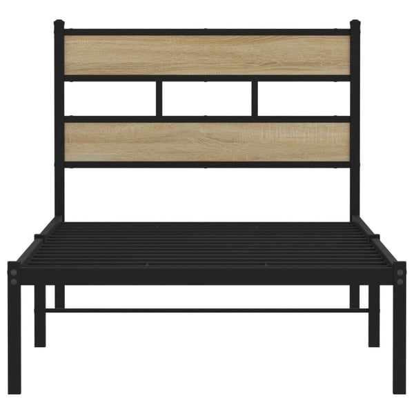 vidaXL Sengeramme i metall uten madrass sonoma eik 75x190 cm