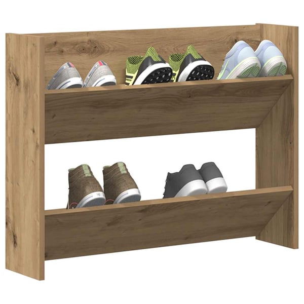 vidaXL Veggmontert skohylle artisan eik 80x18x60 cm konstruert tre