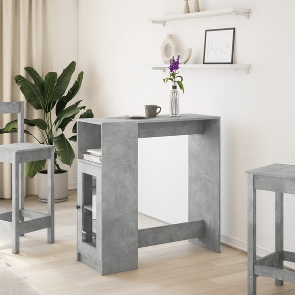 vidaXL Barbord med stativer betonggrå 101x40x103,5 cm konstruert tre
