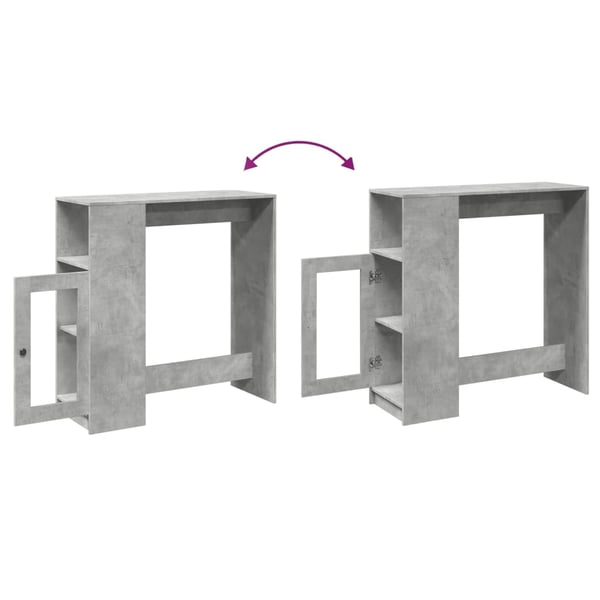 vidaXL Barbord med stativer betonggrå 101x40x103,5 cm konstruert tre