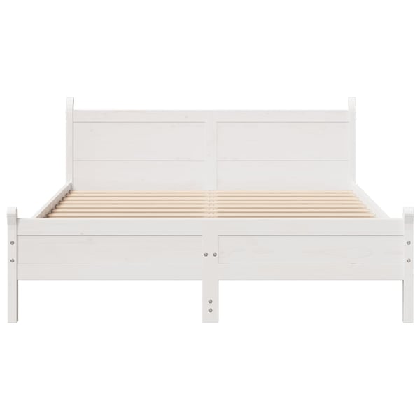 vidaXL sengeramme uden madras 120x190 cm massivt fyrretræ hvid