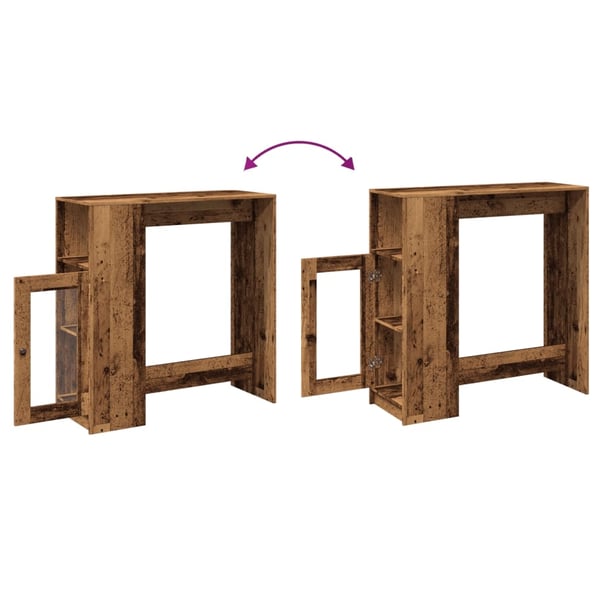 vidaXL Barbord med stativer gammelt tre 101x40x103,5 cm konstruert tre