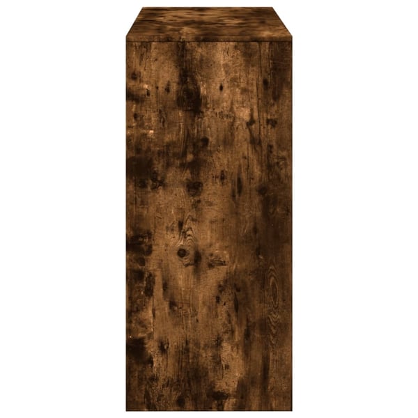 vidaXL Barbord med hylle røkt eik 124x46x103,5 cm konstruert tre