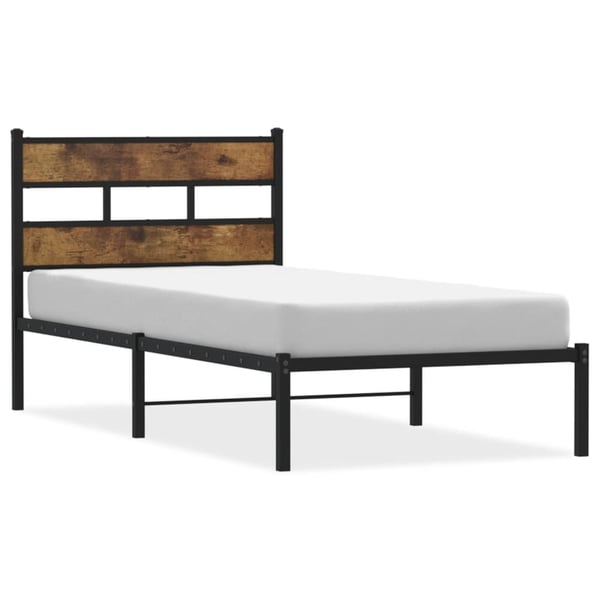vidaXL Sengeramme i metall uten madrass røkt eik 80x200 cm