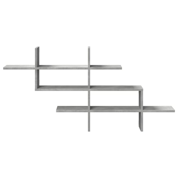 vidaXL Vegghylle betonggrå 124,5x18x60,5 cm konstruert tre