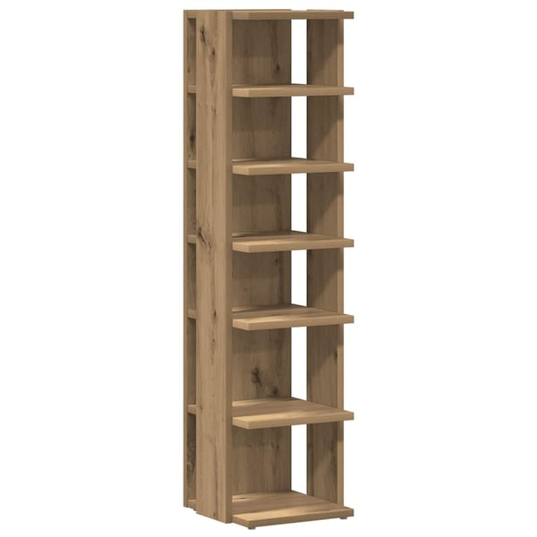 vidaXL Skohylle artisan eik 28x27x102 cm konstruert tre
