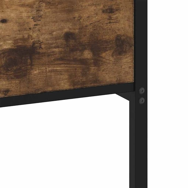 vidaXL Sengeramme i metall uten madrass røkt eik 135x190 cm