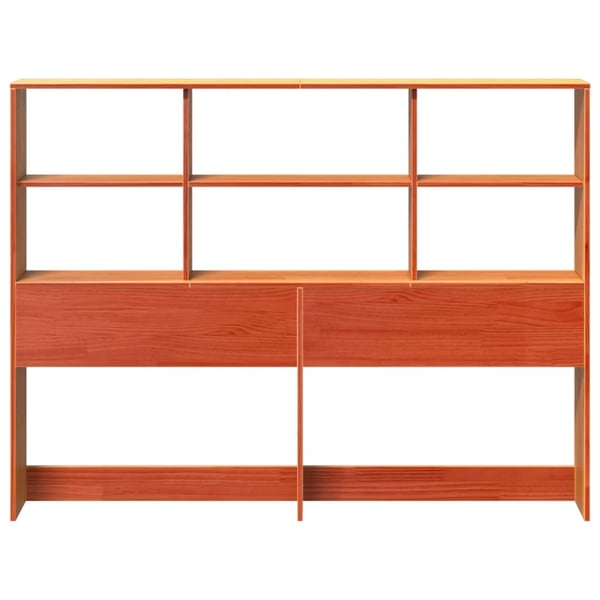 vidaXL Hodegavl med oppbevaring voksbrun 150 cm heltre furu