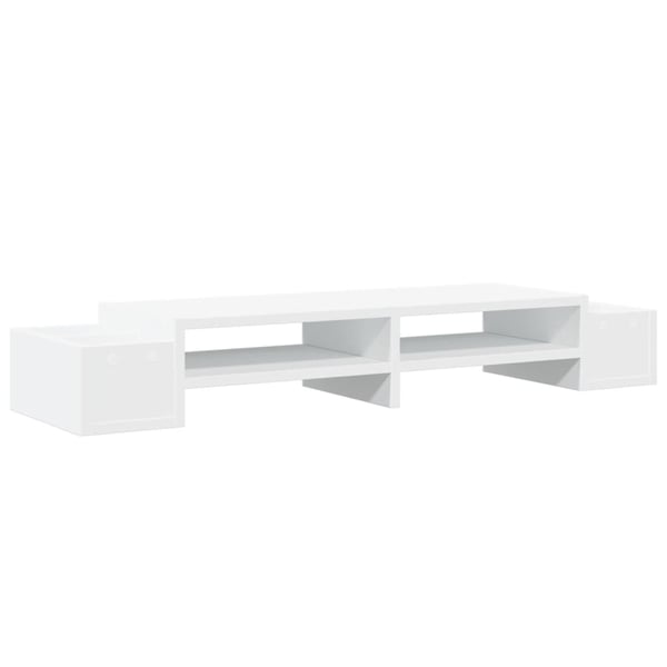 vidaXL Skjermhylle oppbevaring hvit 100x27x15 cm konstruert tre
