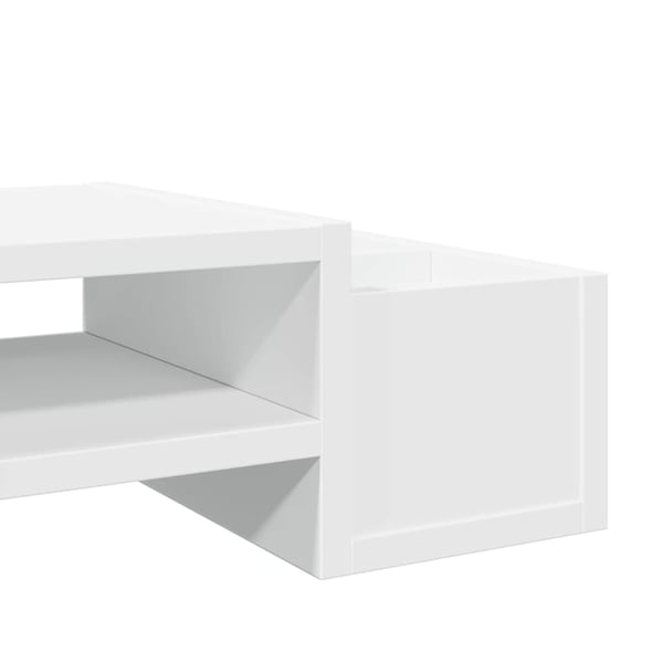 vidaXL Skjermhylle oppbevaring hvit 100x27x15 cm konstruert tre