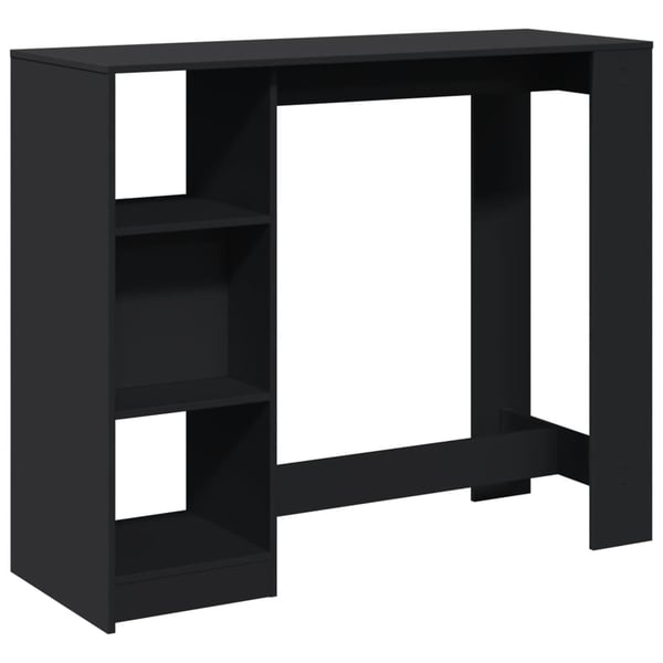 vidaXL Barbord med hylle svart 124x46x103,5 cm konstruert tre