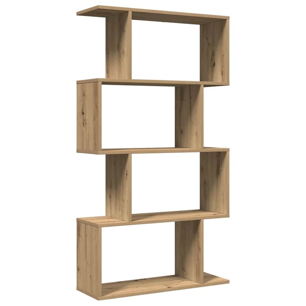 vidaXL Romdeler bokhylle 4 lag artisan eik 70x24x129 cm konstruert tre