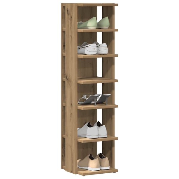 vidaXL Skohyller svart 2 stk artisan eik 28x27x102 cm konstruert tre