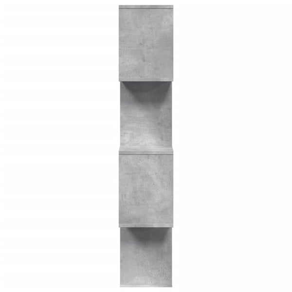 vidaXL Romdeler bokhylle 4 lag betonggrå 70x24x129 cm konstruert tre