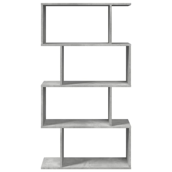 vidaXL Romdeler bokhylle 4 lag betonggrå 70x24x129 cm konstruert tre