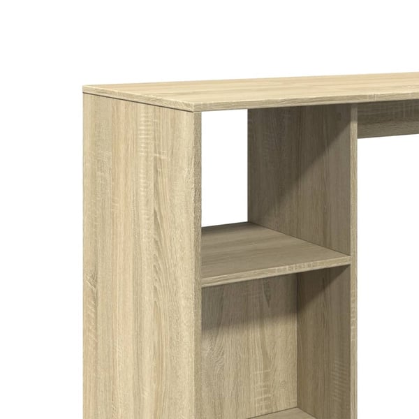 vidaXL barbord med hylde 124x46x103,5 cm konstrueret træ sonoma-eg