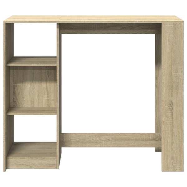 vidaXL barbord med hylde 124x46x103,5 cm konstrueret træ sonoma-eg
